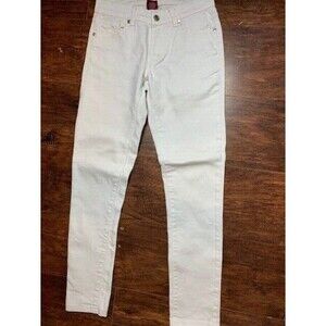 T&Y Fashion Size 3/4 Womens Jeans White Skinny Mid Rise Stretch